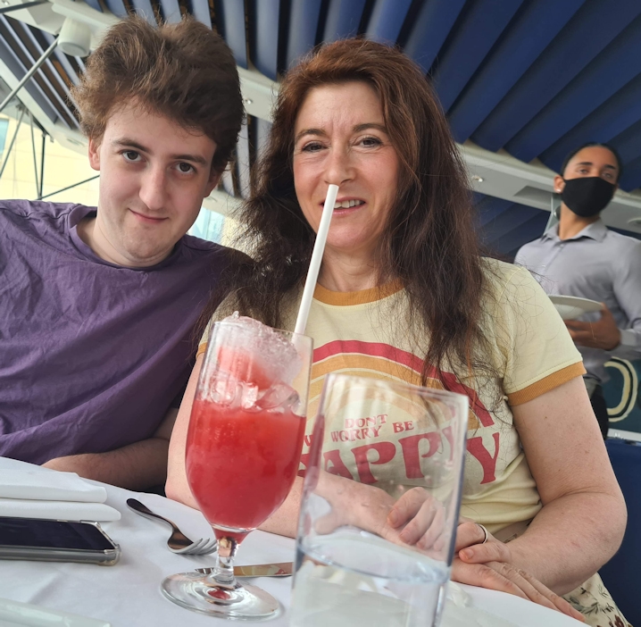 Left Tomson, right me with a badly positioned straw
